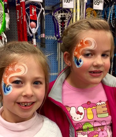 #facepaint #orange #blue #denver #broncos #eyedesign #facepainting #corporate